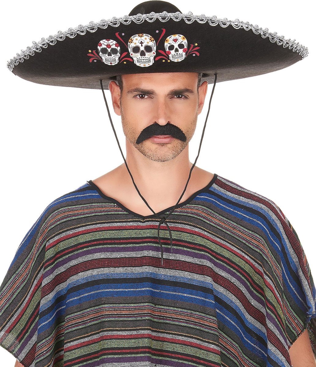 WELLY INTERNATIONAL - Zwarte Dia de los Muertos sombrero hoed - Hoeden > Overige